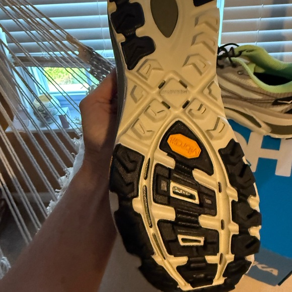 Hoka Gray and Lime Athletic Shoes Worn Once - Original Strings Included - Size 9 - Picture 5 of 5